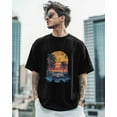 thumbnail image 4 of Men's T-Shirt Vintage Car Palm Tree Sunset Short Sleeve Casual Tee Classic Crew Neck T-Shirt for Men, S, 4 of 7