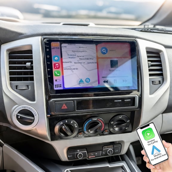 Gsuatey Car Stereo Radio for Toyota Tacoma 2005-2015 with Carplay/Android Auto, Android 15 10.1inch Touch Screen with WiFi SWC Bluetooth FM/RDS GPS Navigation Backup Camera 4 64GB