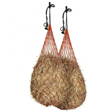 Hay Bag for Horses & Goats 5"x5" Holes, Large Capacity Slow Feed Hay Net, Easy to Hang Hay Feeder for Stall, Trailer, Barn – Full Day Feeding Durable Horse Hay Net 36”Red