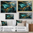 thumbnail image 4 of Designart "Granite with Topaz Agate in Gold and Green VIII" Fractal Framed Wall Art Decor - Modern Gold Abstract Entryway Framed Wall Art, 4 of 6