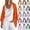 Orange, variant on gakvbuo Women's Linen Imitation Cardigan Has 3/4 Sleeves A Loose Front Opening And A Light Shoulder-shrutting Blouse