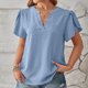 thumbnail image 5 of Fiudx Tops para Mujer Blusa de Manga Corta con Cuello En V, Informal, Cómoda, a La Moda para Mujer, 5 of 6