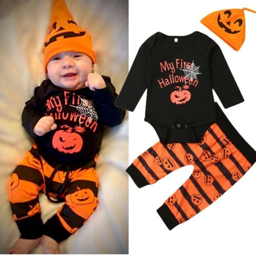 Pants Hat Infant Pumpkin Outfits Sfuzwg Baby Boy My First Halloween Clothes Set Newborn Romper