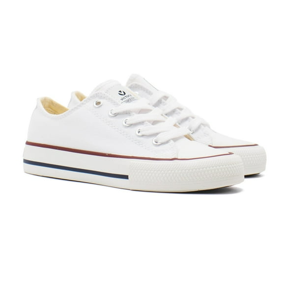 Victoria Boys Tribu Canvas Low Top Lace-Up Sneakers, White,2 M US