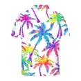 thumbnail image 4 of Vibrant Tropical Palm Tree Print Boys Polo Shirt, Quick-Dry Short Sleeve Polo for Kids, All Over Colorful Summer Beach Vacation Shirt,Size 12-13 T, 4 of 7