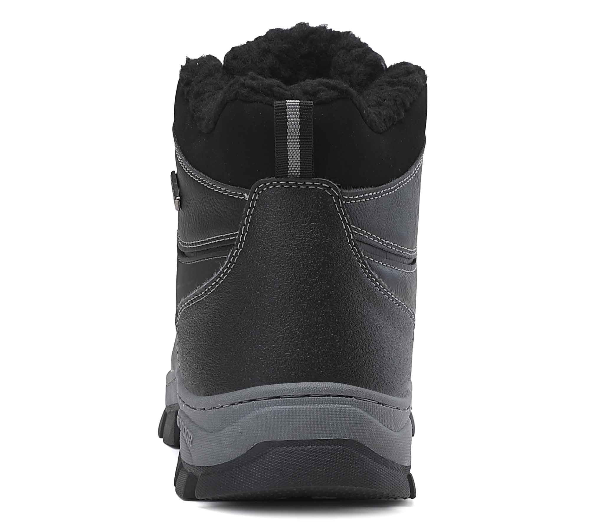 Arrigo Bello Mens Black Faux Leather Faux Fur Lined Winter Boots High Lace Up 46 ARRIGO BELLO Men Snow Hiking Boots, Winter Boots, Faux Fur  main image 2