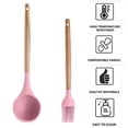 thumbnail image 3 of Utensilios de cocina de silicona, juego de 2 utensilios de cocina, utensilios de cocina de madera fáciles de limpiar, 3 of 5