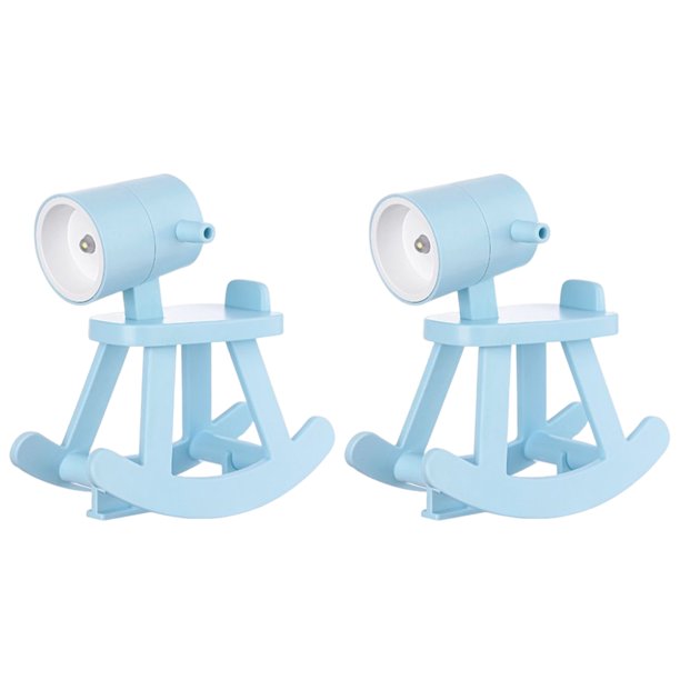 Lámpara de escritorio con vaso de caballo mecedora con luz de noche LED para dormitorio (azul 2 piezas) Ehuebsd Para estrenar