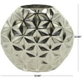 thumbnail image 3 of CosmoLiving by Cosmopolitan 13" Geometric Faceted Silver Aluminum Vase, 3 of 7