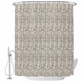thumbnail image 2 of Beige Black Striped Waterproof Fabric Shower Curtain,Abstract Modern Art Irregular Stripe Waterproof Fabric Shower Curtain for Bathroom Curtains Bathtubs Shower Curtains with 12 Hooks Stall 48x72in, 2 of 8