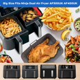thumbnail image 4 of LAICAIW 2 Pcs Silicone Air Fryer Liners for Ninja DZ201 DZ401, Ninja Dual Air Fryer Accessories, Reusable Air Fryer Liners for Ninja Dual Air Fryer, Non-Stick | Easy Cleaning | Food Safe (Blue+Purpl, 4 of 7