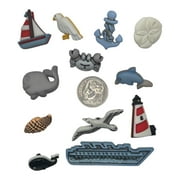 Buttons Galore Nautical Craft Buttons Assortment, 50 Count – Ocean & Sea Life Plastic Sewing Buttons with Shank and Sew-Through Styles for Crafts, Scrapbooking & DIY