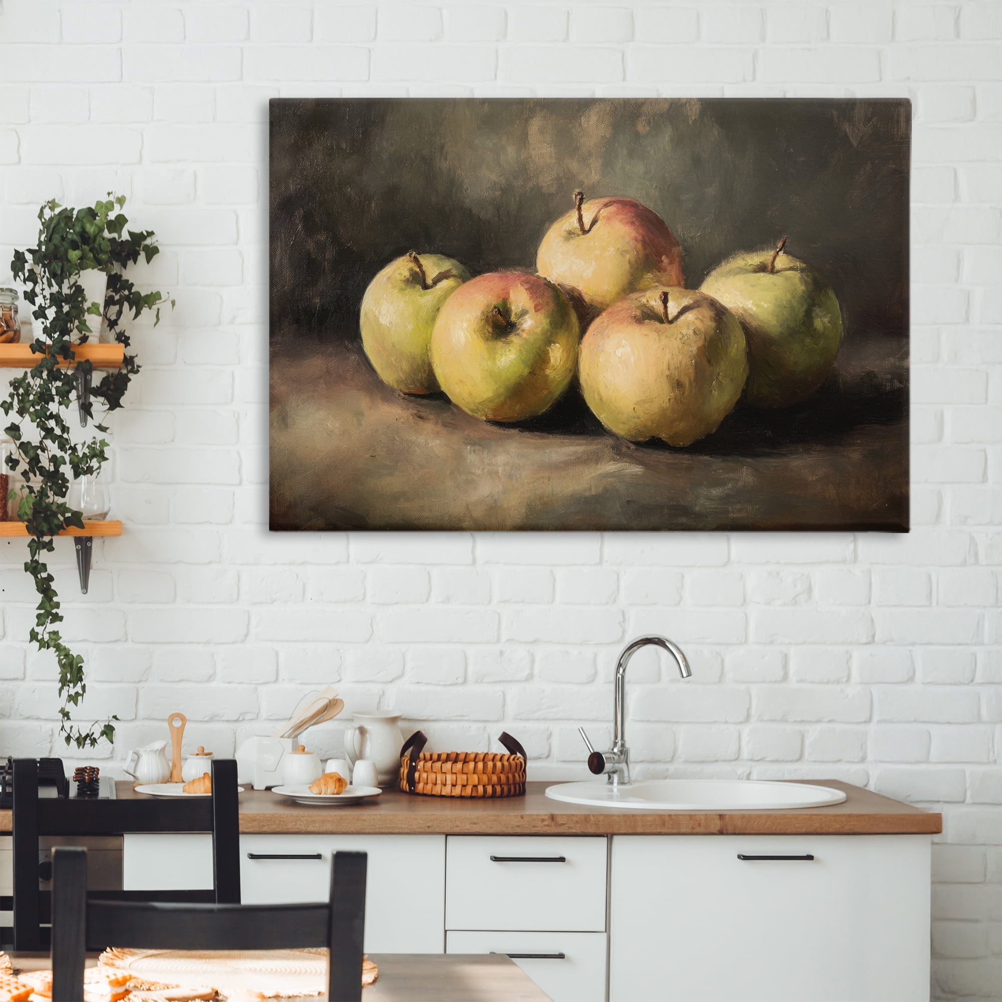 Stupell Industries Apples in Soft Shadow Canvas Wall Art, design by Petal Prints Design