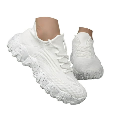 Mepaouo Fashion Sneakers for Women Thick Sole Lace up Running Shoes Lightweight Walking Shoes