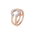 thumbnail image 2 of Round Cut White Cubic Zirconia Solitaire Enhancer Guard Ring 10k Rose Gold Ring Size - 5, 2 of 3