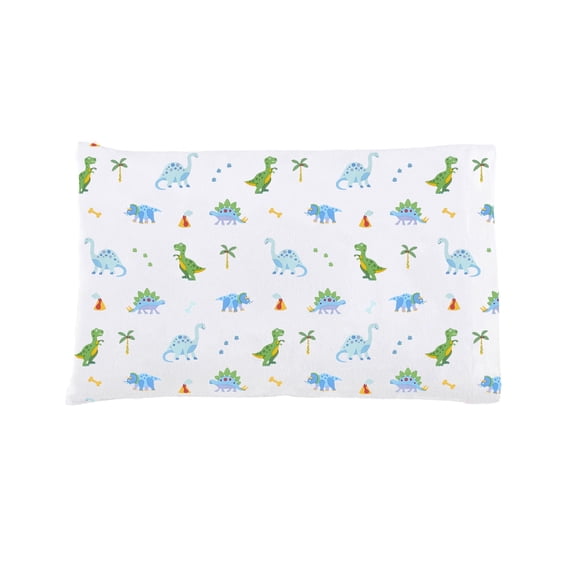 Wildkin Kids 100% Cotton Flannel Toddler Pillowcase for Boys and Girls - 19 x 13.5 Inches (Dinosaur Land Blue)
