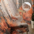 thumbnail image 5 of Red Orange Semi Sheer Curtains 63 Inch Length 2 Panels Set, Modern Oil Painting Art Forest Sheer Kitchen Curtain Privacy Voile Window Curtain for Living Room Bedroom Rod Pocket Drapes, 5 of 7