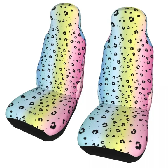 Fishing Fiber Covers Protection Seat Car Fur Gradient Leo SUV For Interior Auto Cover Seat Car Universal Print Leopard Purple