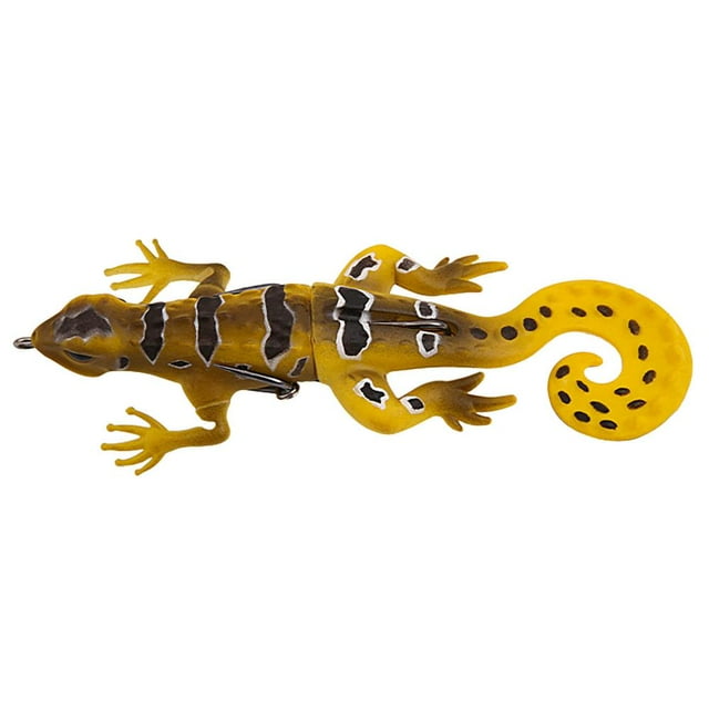 COM1950s Soft Plastic Lizard Fishing Lure,Top Water Bass Bait with Reinforced Treble Hooks,Long Cast Design for Aggressive Predatory Fish Like Bass and Pike,Realistic Action and Durable Construction