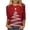 Red, variant on 3/4 Length Sleeve Womens Tops Christmas Printed Crew Neck Blouses Casual Loose Fit Pullover Shirts for Party Tee Tops