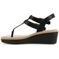 thumbnail image 3 of Journee Womens Bianca Wedge Heel Buckle Sandals, 3 of 10