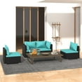 thumbnail image 1 of vidaXL 4 Piece Garden Lounge Set with Cushions Poly Rattan Black, 1 of 5