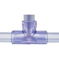 thumbnail image 2 of Clear PVC Pipe Fitting (bluish tint): TEE, Schedule 40/80, 1 Inch PVC Pipe Socket (1.315 Inch ID), 2 of 2