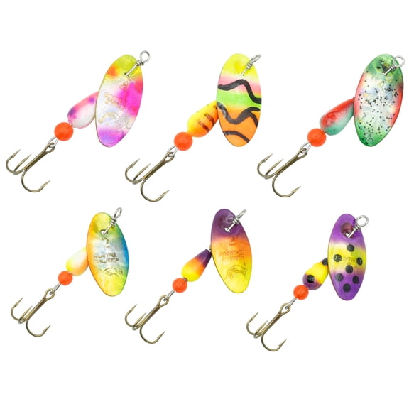 Panther Martin UV6 Ultraviolet Spinners Fishing Lure Kit - Assorted - Pack of 6