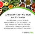 thumbnail image 2 of NaturesPlus Source of Life No Iron Multivitamin - 90 Tablets - 30 Servings, 2 of 4
