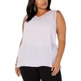 thumbnail image 2 of I-N-C Womens Illusion Tank Sleeveless Blouse Top, Purple, 2X, 2 of 4