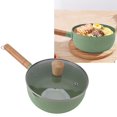 thumbnail image 1 of Aluminium Alloy Milk Pan with Wooden Handle, Anti Stick Coating Compact and Durable Sauce Pan for Home Kitchen Restaurant Use, 1 of 8