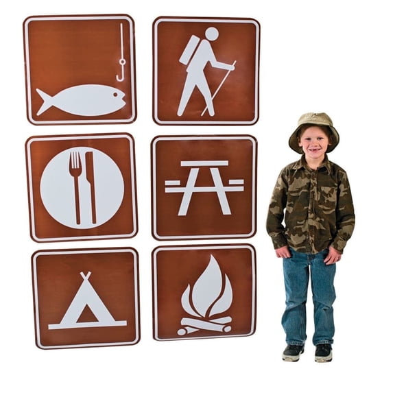 Fun Express Paper 21 Inch Camp Paper & Cardboard Cutouts 6 Pack