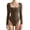 01 Dark Brown, variant on Women Square Neck Long Sleeve Bodysuit Sexy Thong Bodysuit Shirts
