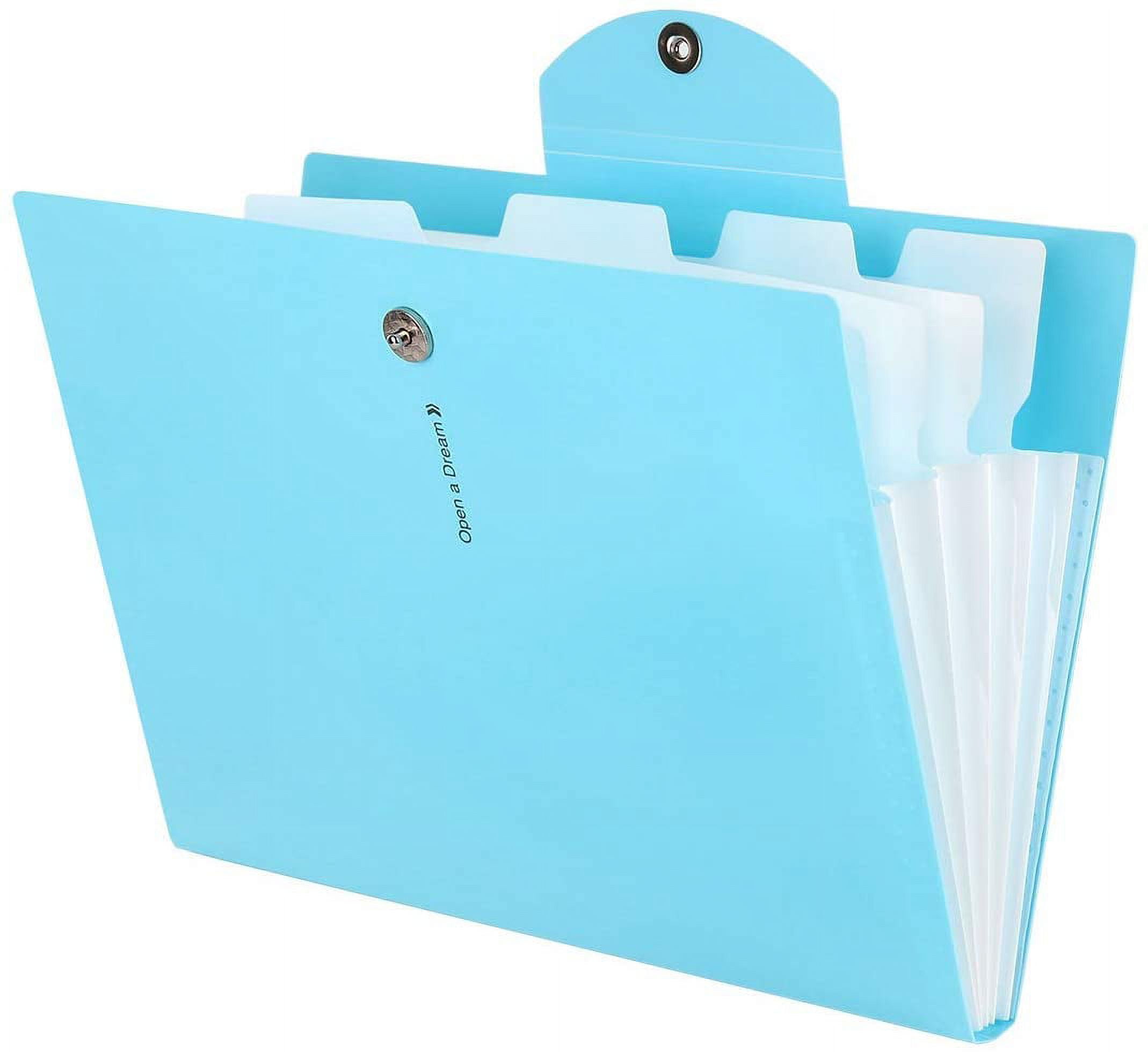 Expanding File Folder with 5 Pockets, Accordion Folder Paper