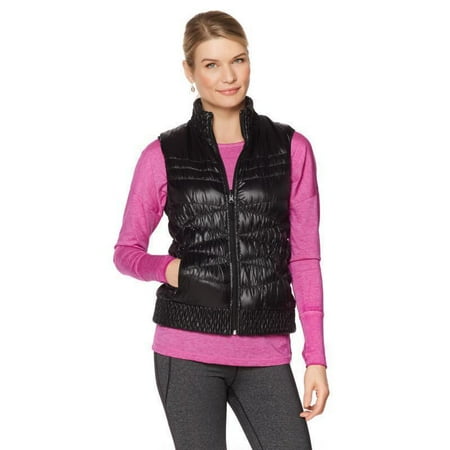 Reversible Quilted Vest - WARRIOR by DANICA PATRICK Reversible Down Quilted Womens Vest Black Size Large