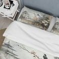 thumbnail image 4 of Designart "Sumi Bird Asian Painting I" Asian Bedding Covert Set - Asian Art Beige People Bed Set With 1 Sham, 4 of 6