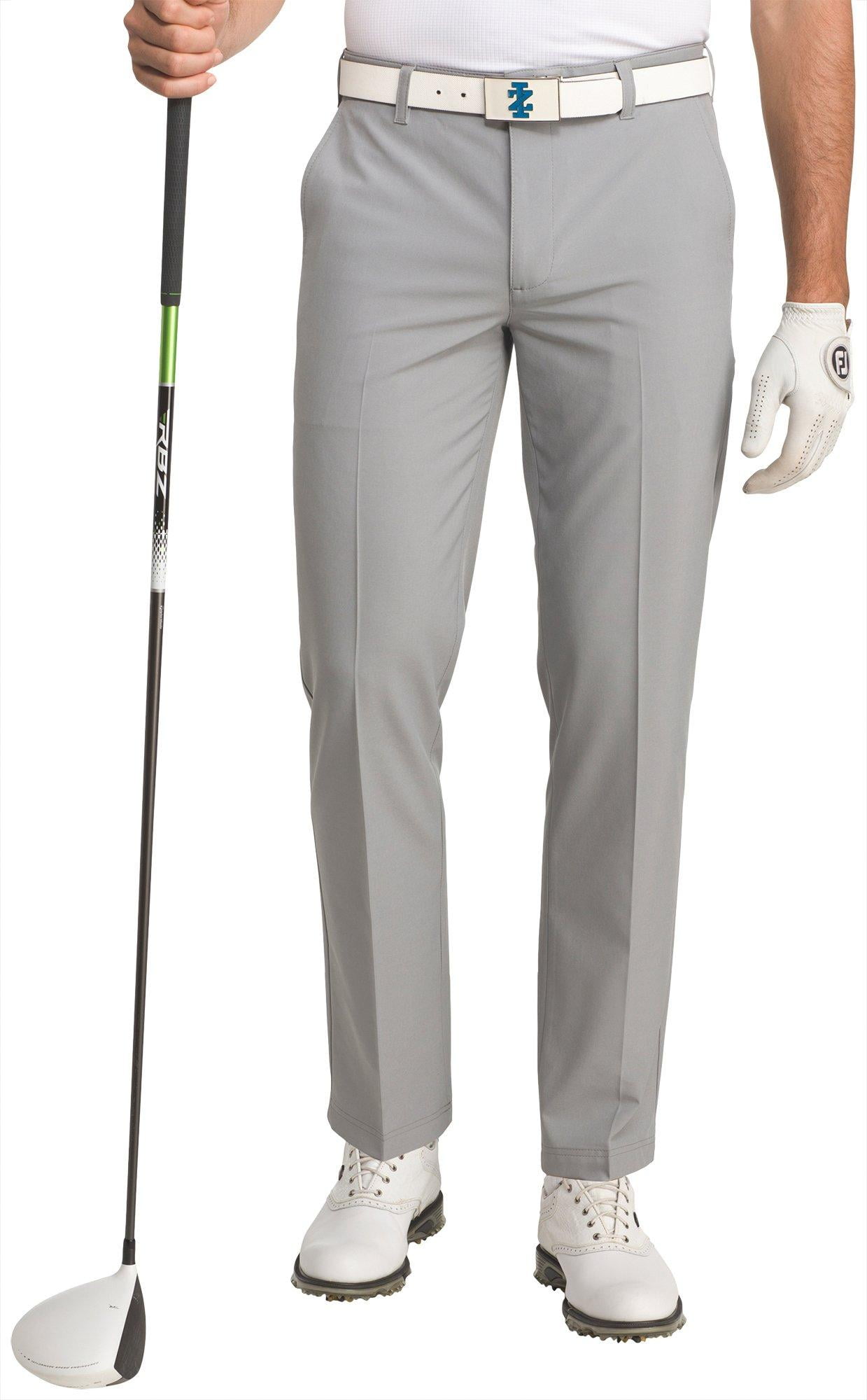 IZOD Golf Mens Swingflex Solid Flat Front Pants