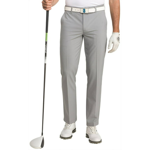 IZOD Golf Mens Swingflex Solid Flat Front Pants - Walmart.com - Walmart.com