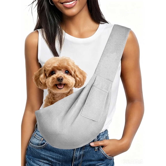 Sling Carrier for Small Dogs & Cats, EEEkit Breathable Hands-Free Pet Puppy Carrier Shoulder Bag up to 26.5lbs