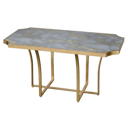Side Table In Gold Leaf And Faux Gray Side Table In Gold Leaf And Faux Gray