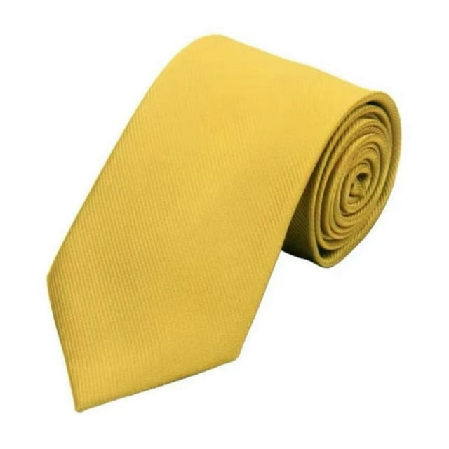 Yellow Mens Fashion Business Tie 8Cm Width Solid Yellow Color Polyester Material Length 57.09 Inches Breadth 3.15 Inches For Daily And Business Occasions Free Size
