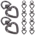 thumbnail image 2 of GOOHOCHY 10 mosquetones de metal con forma de corazón, hebilla de gancho para joyería DIY, cierre de resorte de metal, gancho de clip a presión con forma de corazón., 2 of 7