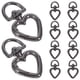 thumbnail image 2 of GOOHOCHY 10 mosquetones de metal con forma de corazón, hebilla de gancho para joyería DIY, cierre de resorte de metal, gancho de clip a presión con forma de corazón., 2 of 7