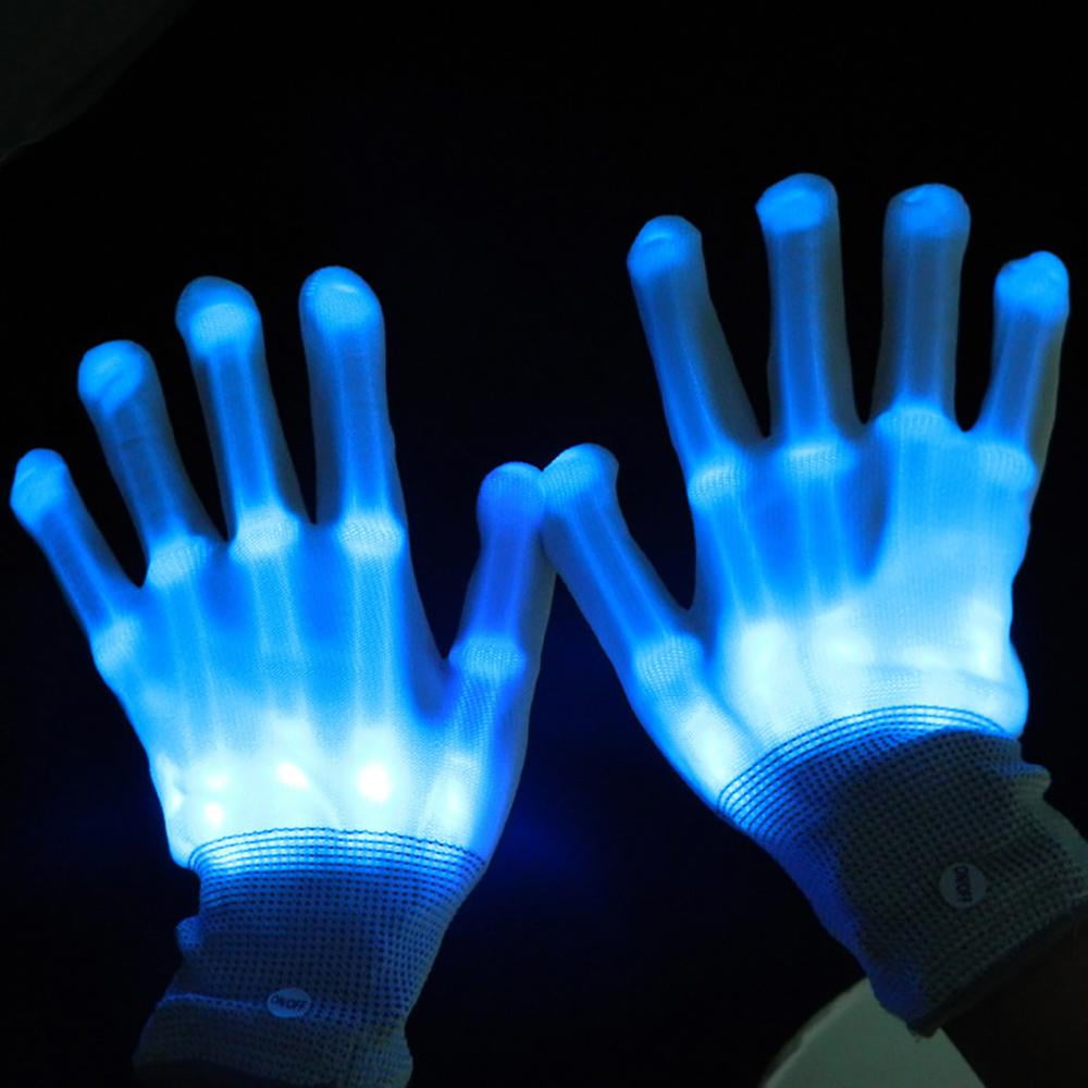 heytech Led Gloves Light-up Party LED Party Supplies Gloves Multicolor Led Glove for Halloween, Dance Costumes Red Light-up Party. Kids Games 