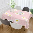 thumbnail image 5 of Coolnut Unbreakable Square Tablecloths with Dust and Wrinkle Resistance-54x72In, Pink Daisy Wedding Kitchen Picnic Buffet Holiday Party House Decor, 5 of 7