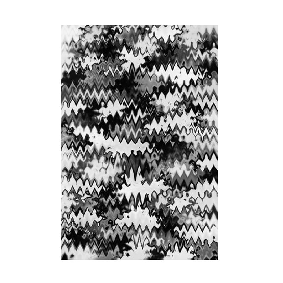 Canvas Wall Art - Treechild 'Black And White Zig Zag Pattern' Wall Art for Living Room, Bedroom, or Office D?cor by Trademark Fine Art - 12 x 19 Inches