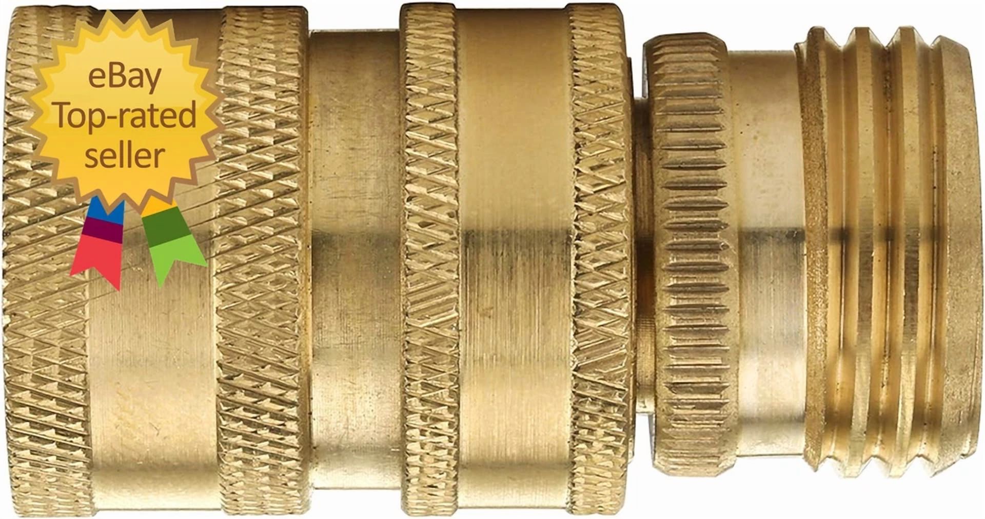Garden Hose Quick Connect Fittings, 3/4 Inch Ght Solid Brass Quick Connector Set