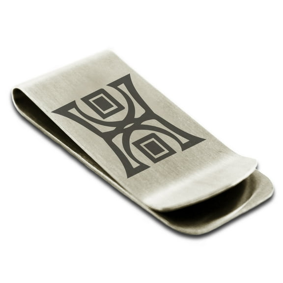 Stainless Steel Runology Magic Rune Engraved Money Clip Credit Card Holder