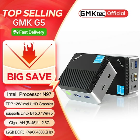 Mini PC GMKtec GMK G5 NUCBOX Sistema Intel N97 Ventana 11Pro DDR5 4800MHz WIFI 5 BT 5.0 Mini PC GMKtec