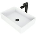 thumbnail image 3 of Vigo Vgt944 Magnolia 21" Rectangular Stone Composite Vessel Bathroom Sink - Black, 3 of 12